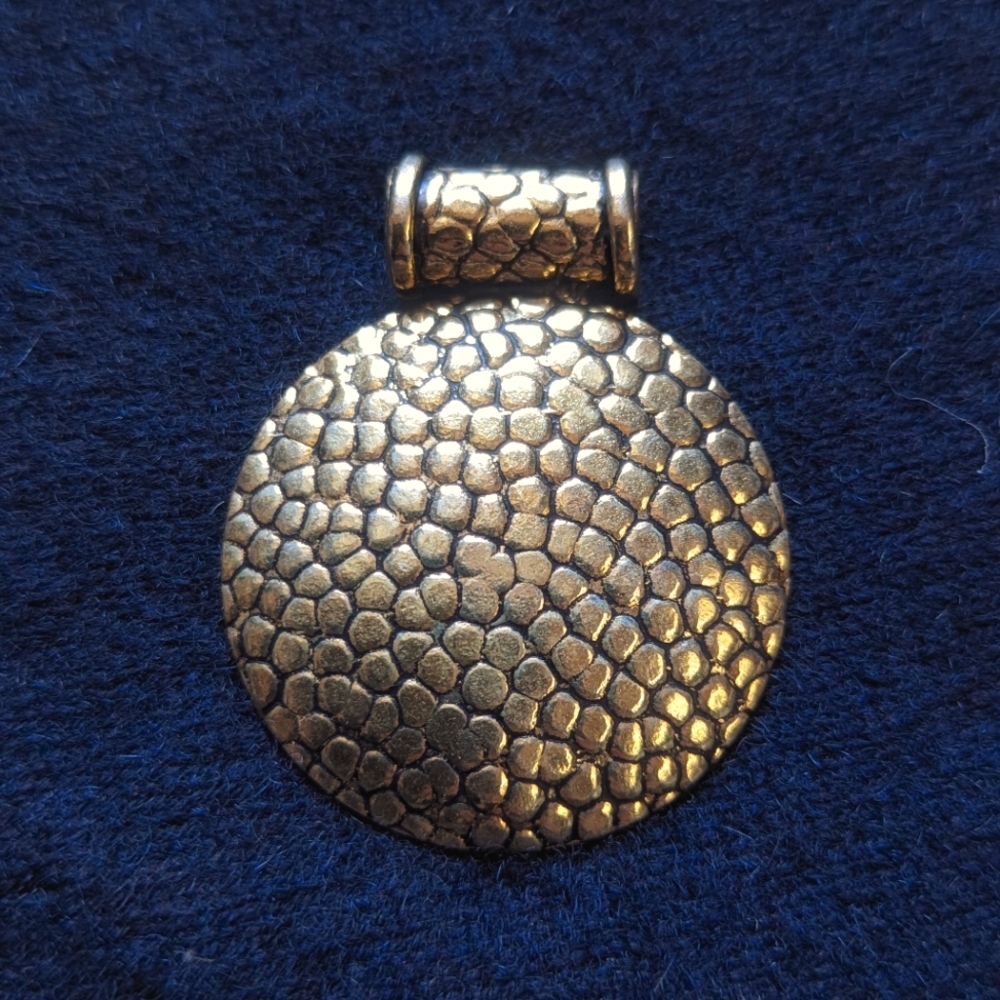 Textured Gold Pendant For Jewelry Making For Handmade Necklace Medallion